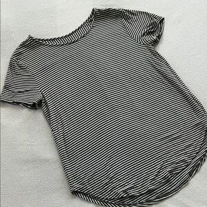 CUTE Striped Olive Green and White Women's Top